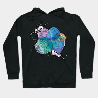 Watercolor dSLR on Black Hoodie